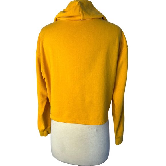 Divided H & M Hoodie Women's M Yellow Cropped Long Sleeve Stretch Solid flaw - Picture 4 of 13